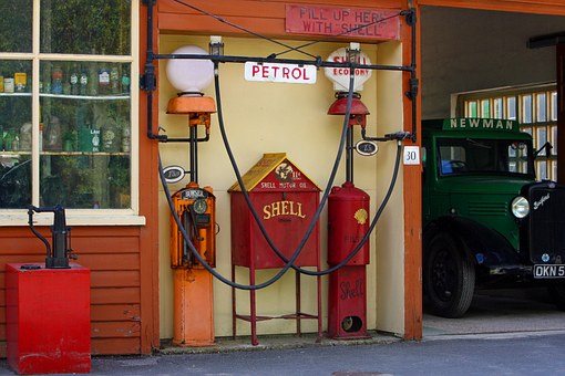 vintage gas station